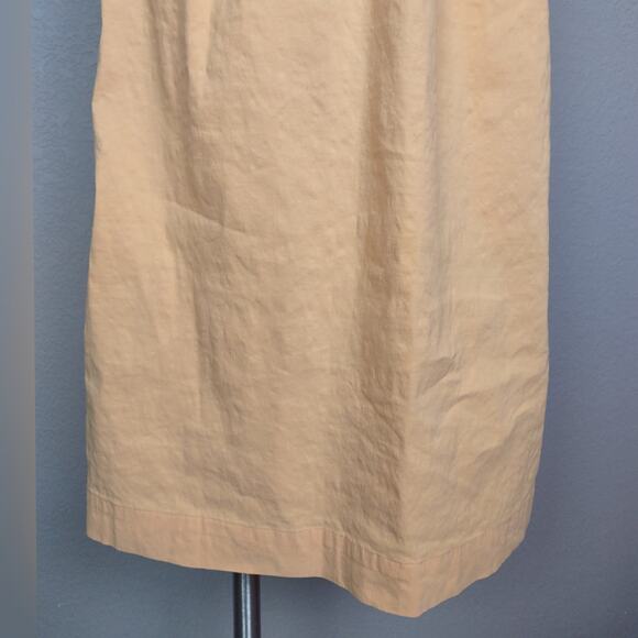 A.L.C. Adena Off-Shoulder Midi Linen Dress Puff Sleeve in Cantaloupe Size 0 - Picture 10 of 13